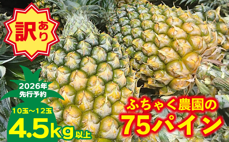 【2026年先行予約】【訳あり】ふちゃく農園の75パイン4.5kg以上 パイン パイナップル パインアップル スナックパイン 沖縄県産パイン フルーツ 南国フルーツ トロピカルフルーツ 沖縄フルーツ 果物 くだもの 果実 デザート 甘い 人気 プチギフト 産地直送 国産 沖縄 名護市