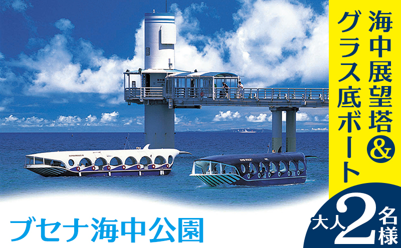 海中展望塔&グラス底ボート　大人2名様【ブセナ海中公園】