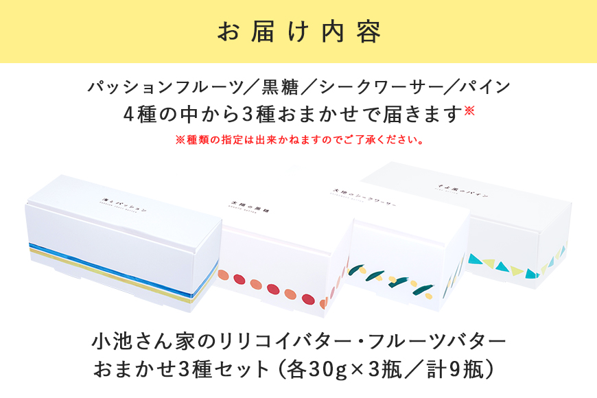 【訳あり】【期間限定】小池さん家のリリコイバター・フルーツバターおまかせ3種セット（1種：3瓶）