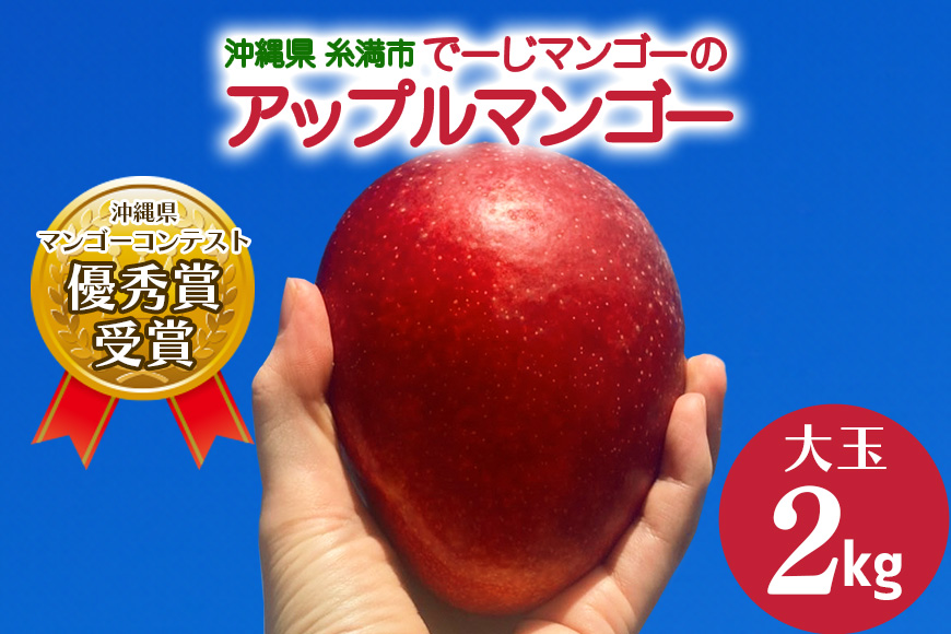 【2026年発送】【令和5年度優秀賞受賞】でーじマンゴーアップルマンゴー2kg(大玉) 26-6