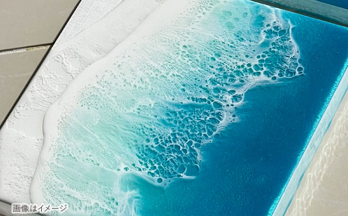 レジンアート 『波のキャンバス』 海アート 3連ミニキャンバス SSMサイズ アート インテリア 絵画 アートパネル おしゃれ 沖縄市 / Kays Artistry [BCAG016]