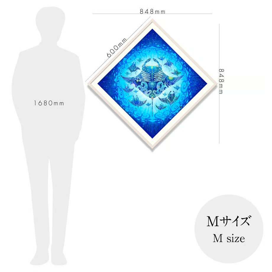 ［琉球イラストレーション］ 与儀勝之 『海の星 ～翠玉飛翼～ / Star of the Sea -』 額装Mサイズ インテリア 雑貨 アート おしゃれ おすすめ 沖縄市 / yogima office [BCAI015]