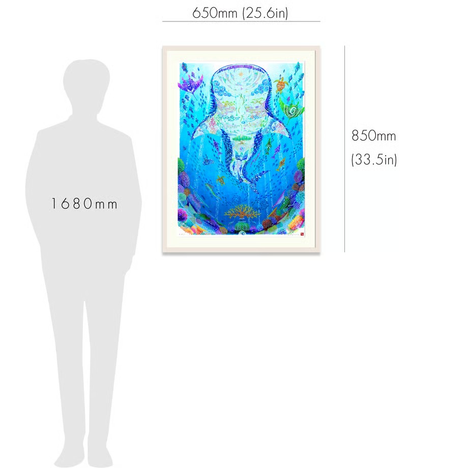 ［琉球イラストレーション］ 与儀勝之 『海の星 ～陽光の途～ / Star of the Sea - Sunlight path -』 額装Mサイズ インテリア 雑貨 アート おしゃれ おすすめ 沖縄市 / yogima office [BCAI019]