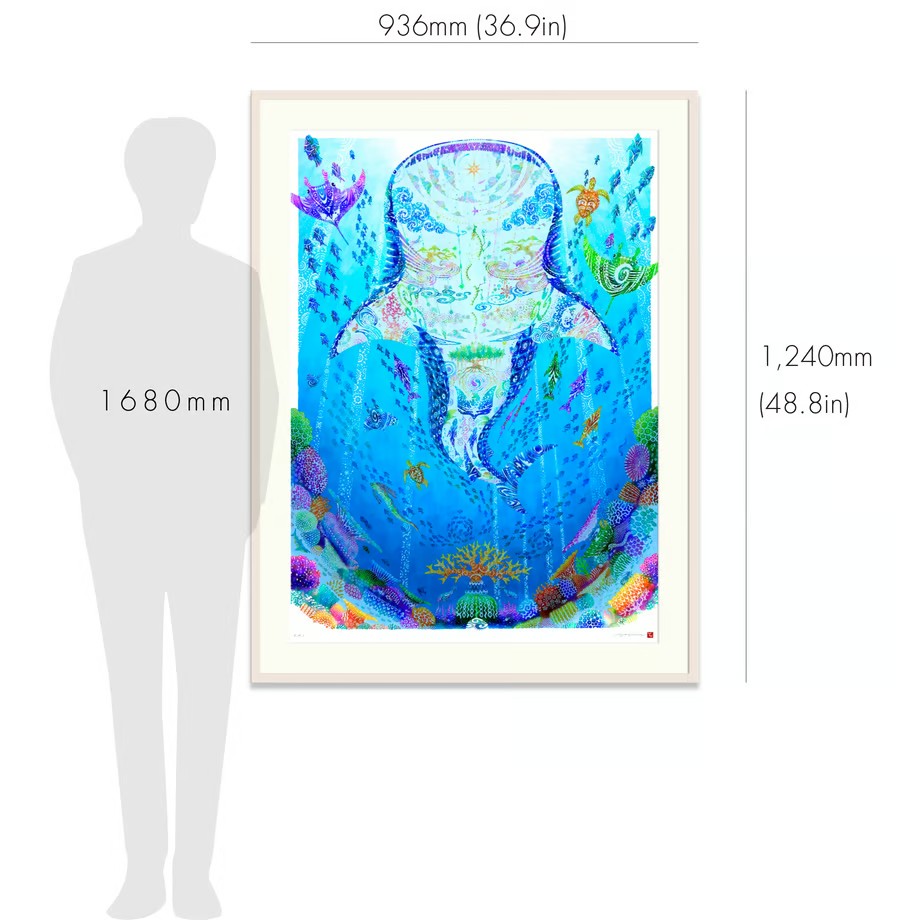 ［琉球イラストレーション］ 与儀勝之 『海の星 ～陽光の途～ / Star of the Sea - Sunlight path -』 額装Lサイズ インテリア 雑貨 アート おしゃれ おすすめ 沖縄市 / yogima office [BCAI020]