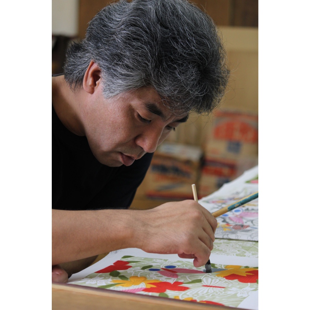 【宏次染工房 / 沖縄県認定工芸士 金城宏次】紅型額装 『WE LOVE KOZA』 絵画 額入り 伝統工芸品 おしゃれ 沖縄市 / コザ工芸館ふんどぅ [BCAU004]