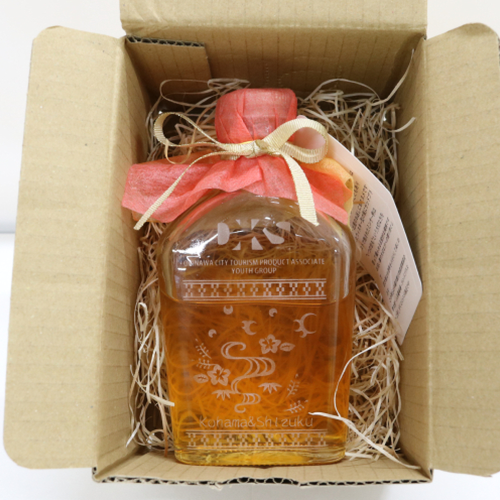 沖縄県産はちみつ 『みつしずく』 200ml (百花蜂蜜 / ミンサー柄ボトル入り) 蜂蜜 はちみつ ハチミツ 国産 ギフト 沖縄市 / 沖縄市観光物産センター夢プラザおきなわ [BCBE001]