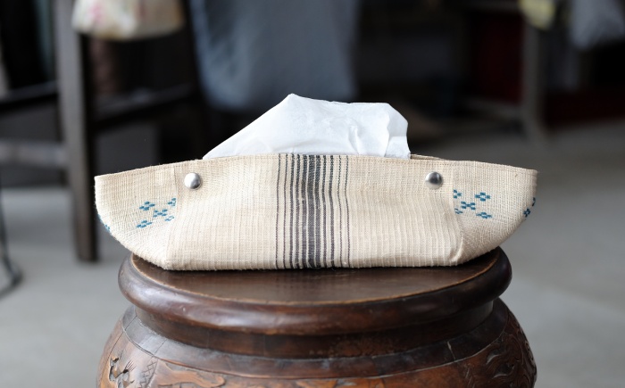 経浮花織 ティッシュケース ユーチイチチ ティッシュカバー ティッシュボックス おしゃれ かわいい 沖縄市 / FABRIC SHOP MINAMI [BCCS004-02]