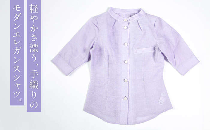 サマーシャツ（パープル / レディース）琉球織物 両面浮花織 ファッション フォーマル カジュアル 冠婚葬祭 / 沖縄市 FABRIC SHOP MINAMI [BCCS011]