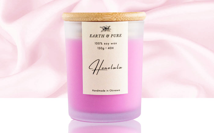 フレグランスキャンドル 『ホノルル』 キャンドル おしゃれ ルームフレグランス アロマキャンドル ギフト 沖縄市 / Earth & Pure [BCDJ003]