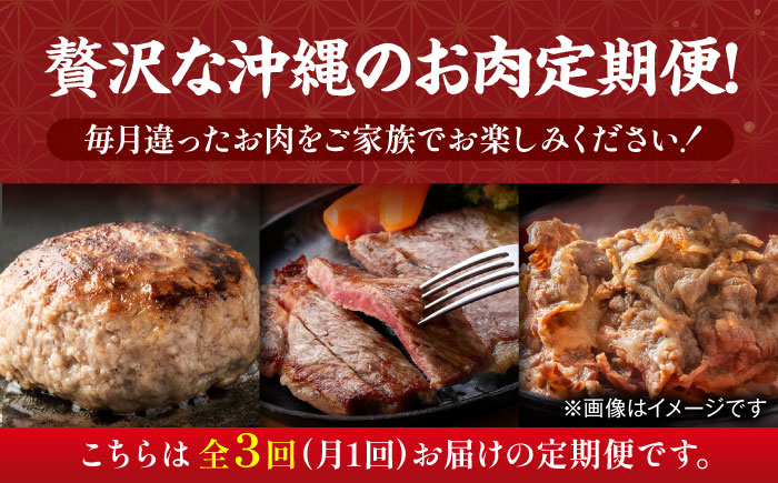 【全3回定期便】家族で満喫！沖縄のお肉贅沢セット【沖縄市】ハンバーグ あぐー 石垣牛 ステーキ 焼肉 冷凍 ギフト お取り寄せ 沖縄市 / お肉屋本店 / 肉のサブロー [BCZZ033]