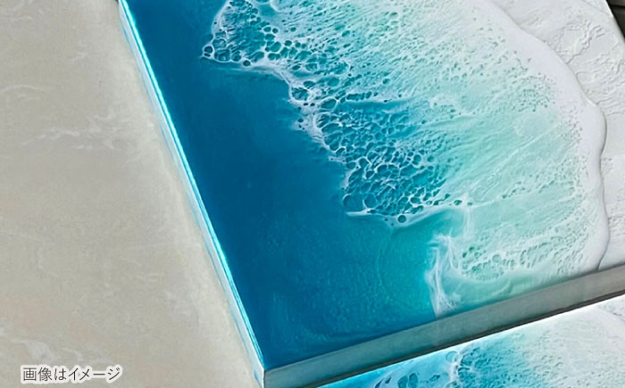 レジンアート 『波のキャンバス』 海アート 3連ミニキャンバス SSMサイズ アート インテリア 絵画 アートパネル おしゃれ 沖縄市 / Kays Artistry [BCAG016]