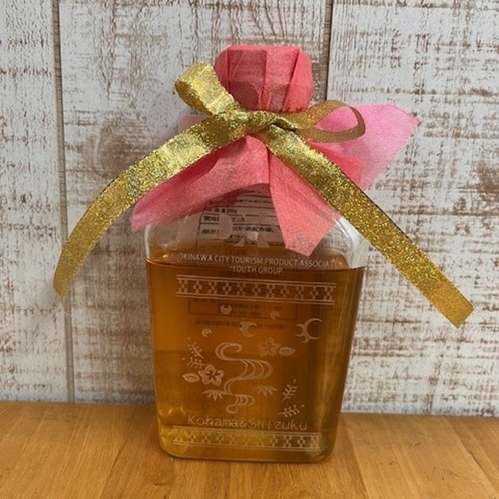 沖縄県産はちみつ 『みつしずく』 200ml (百花蜂蜜 / ミンサー柄ボトル入り) 蜂蜜 はちみつ ハチミツ 国産 ギフト 沖縄市 / 沖縄市観光物産センター夢プラザおきなわ [BCBE001]