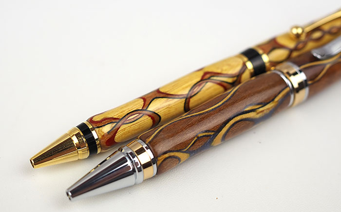 沖縄県産 木製ボールペン (インレイシリーズ / 1本) ボールペン 文房具 ギフト プレゼント おしゃれ 沖縄市 / かねせん工房 [BCBS003]