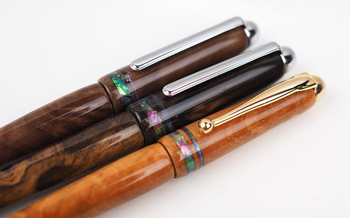 沖縄県産 木製ボールペン (貝象嵌シリーズ / 1本) ボールペン 文房具 ギフト プレゼント おしゃれ 沖縄市 / かねせん工房 [BCBS005]