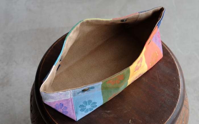 経浮花織 ティッシュケース 格子花 ティッシュカバー ティッシュボックス おしゃれ かわいい 沖縄市 / FABRIC SHOP MINAMI [BCCS004-01]