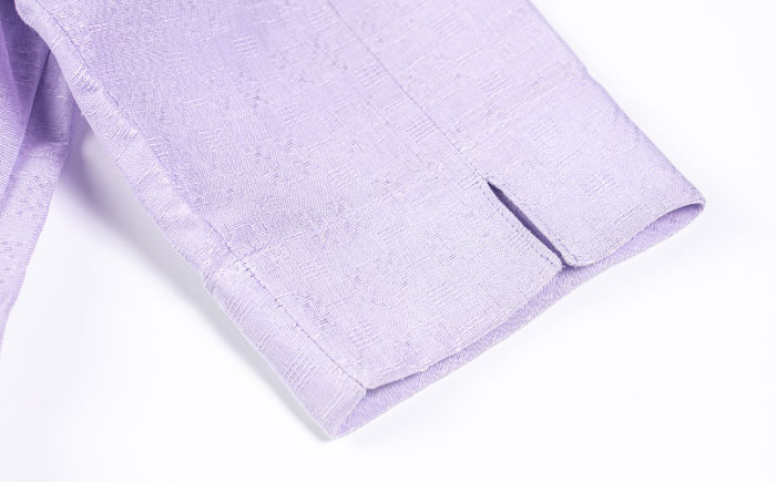 サマーシャツ（パープル / レディース）琉球織物 両面浮花織 ファッション フォーマル カジュアル 冠婚葬祭 / 沖縄市 FABRIC SHOP MINAMI [BCCS011]