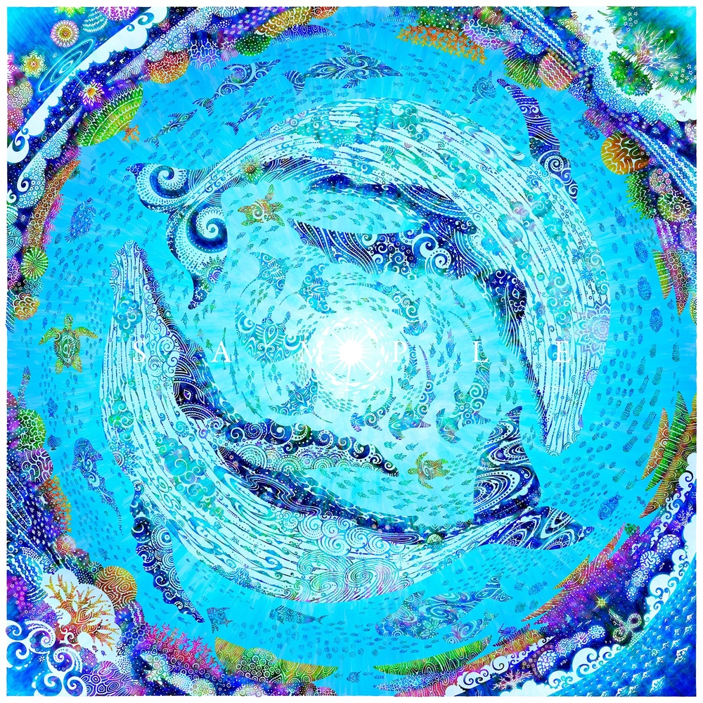 ［琉球イラストレーション］ 与儀勝之 『海の星 ～深海の舞い～ / Star of the Sea - Dance of the deep sea -』 額装Mサイズ インテリア 雑貨 アート おしゃれ おすすめ 沖縄市 / yogima office [BCAI010]