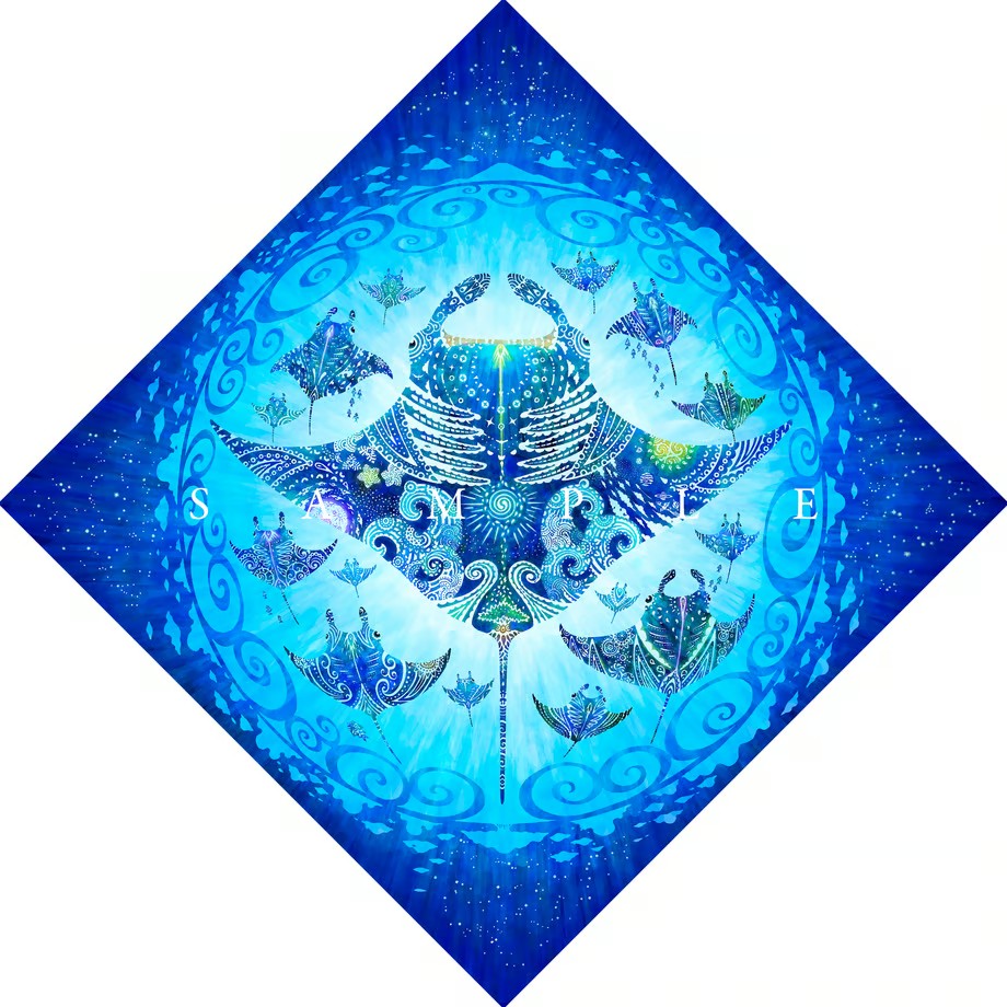 ［琉球イラストレーション］ 与儀勝之 『海の星 ～翠玉飛翼～ / Star of the Sea -』 額装Lサイズ インテリア 雑貨 アート おしゃれ おすすめ 沖縄市 / yogima office [BCAI016]