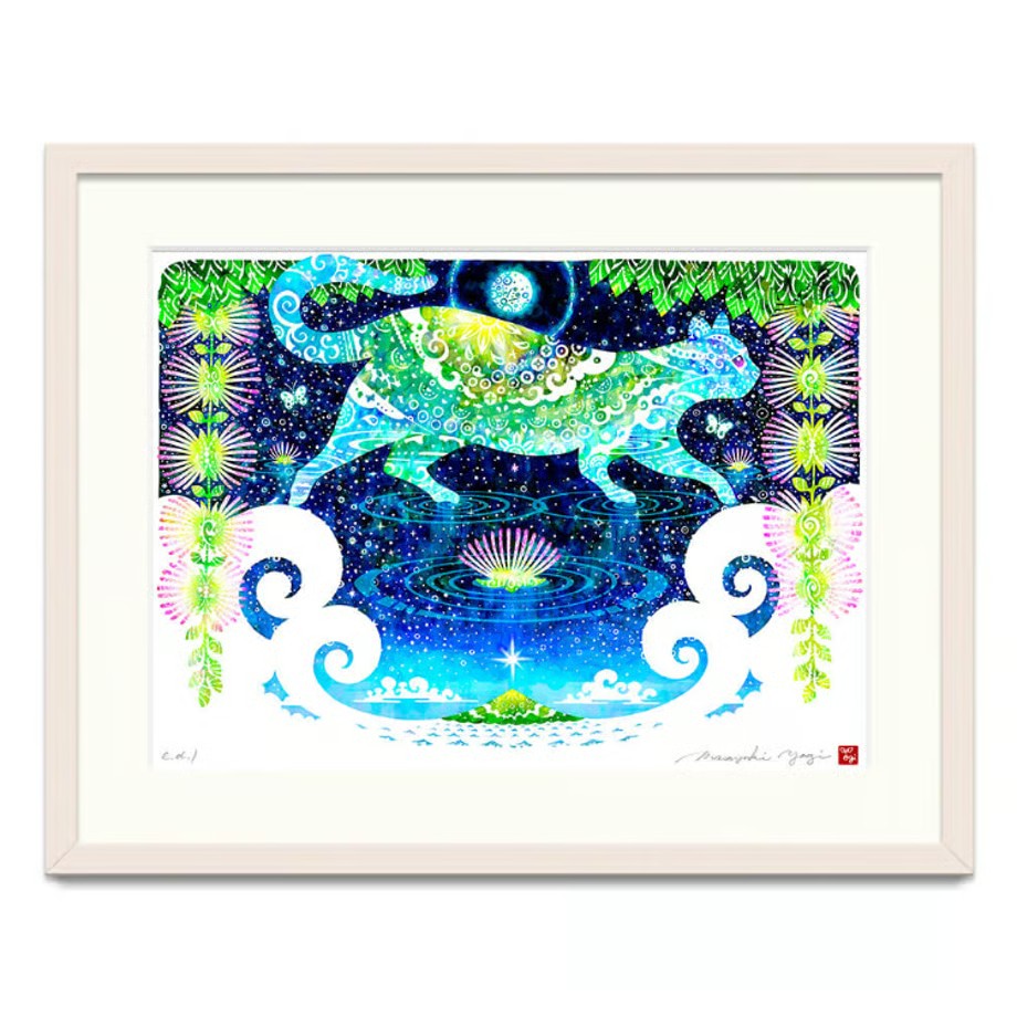 ［琉球イラストレーション］ 与儀勝之 『一会 [陰] / Encounter [Yin]』 額装Lサイズ インテリア 雑貨 アート おしゃれ おすすめ 沖縄市 / yogima office [BCAI027]