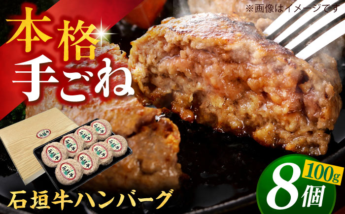 沖縄県産 石垣牛 ハンバーグセット 800g (100g×8個) 牛 ハンバーグ 冷凍 ギフト お取り寄せ 沖縄市 / お肉屋本店 [BCAZ002]