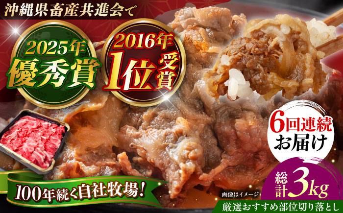 【全6回定期便】【厳選！おすすめ部位】沖縄和牛 佐渡山牛 切り落とし 500g 牛肉 焼肉 焼き肉 和牛 赤身 沖縄市 / 肉のサブロー [BCBC009]