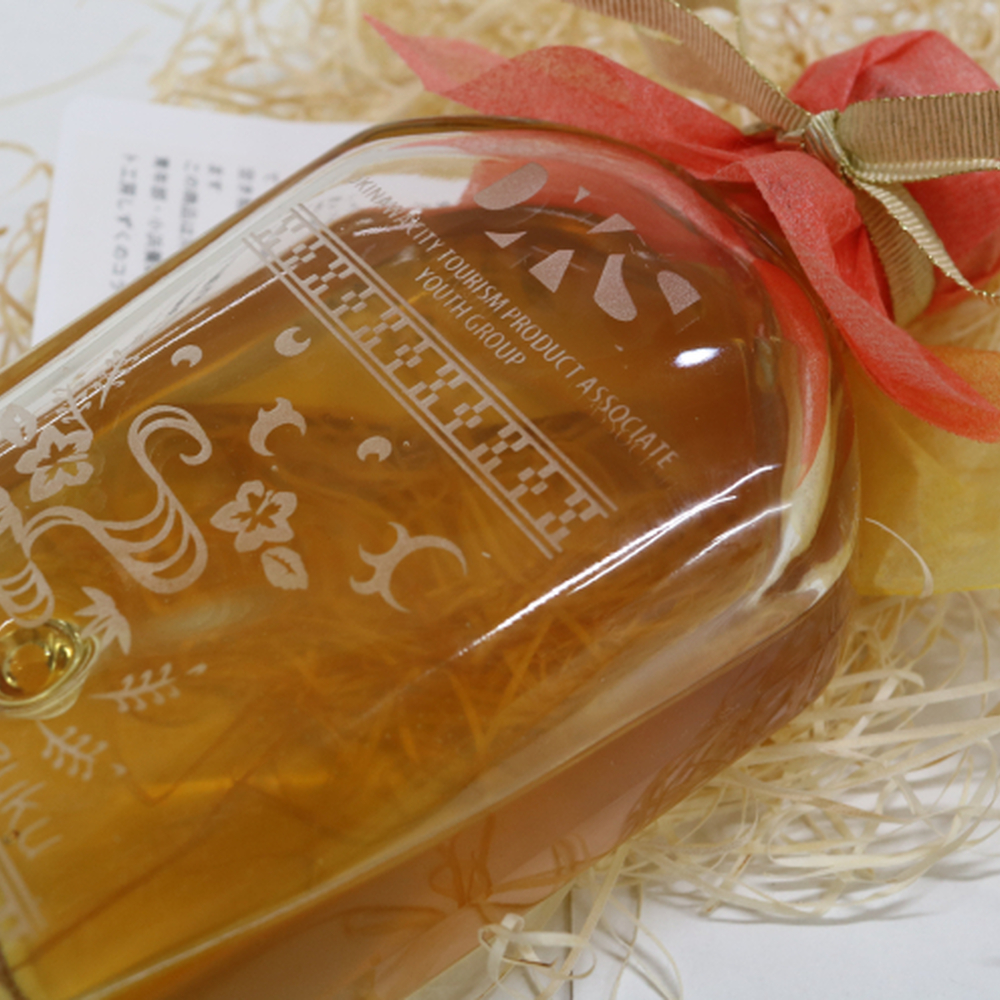 沖縄県産はちみつ 『みつしずく』 200ml (百花蜂蜜 / ミンサー柄ボトル入り) 蜂蜜 はちみつ ハチミツ 国産 ギフト 沖縄市 / 沖縄市観光物産センター夢プラザおきなわ [BCBE001]