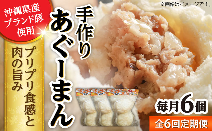 【全6回定期便】あぐーまん 6個入り (2個入り×3P) 肉まん 豚まん 点心 お取り寄せ 冷凍 沖縄市 / 豚々茶舗 [BCBL028]