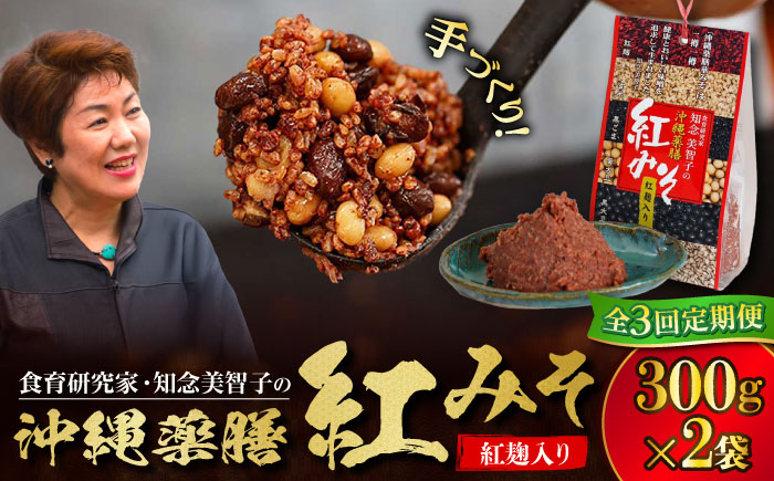 【全3回定期便】沖縄薬膳紅みそ 計600g (300g×2個) 味噌 みそ 国産 沖縄市 / 有限会社ハイビスカスクッキングスクール [BCBU014]