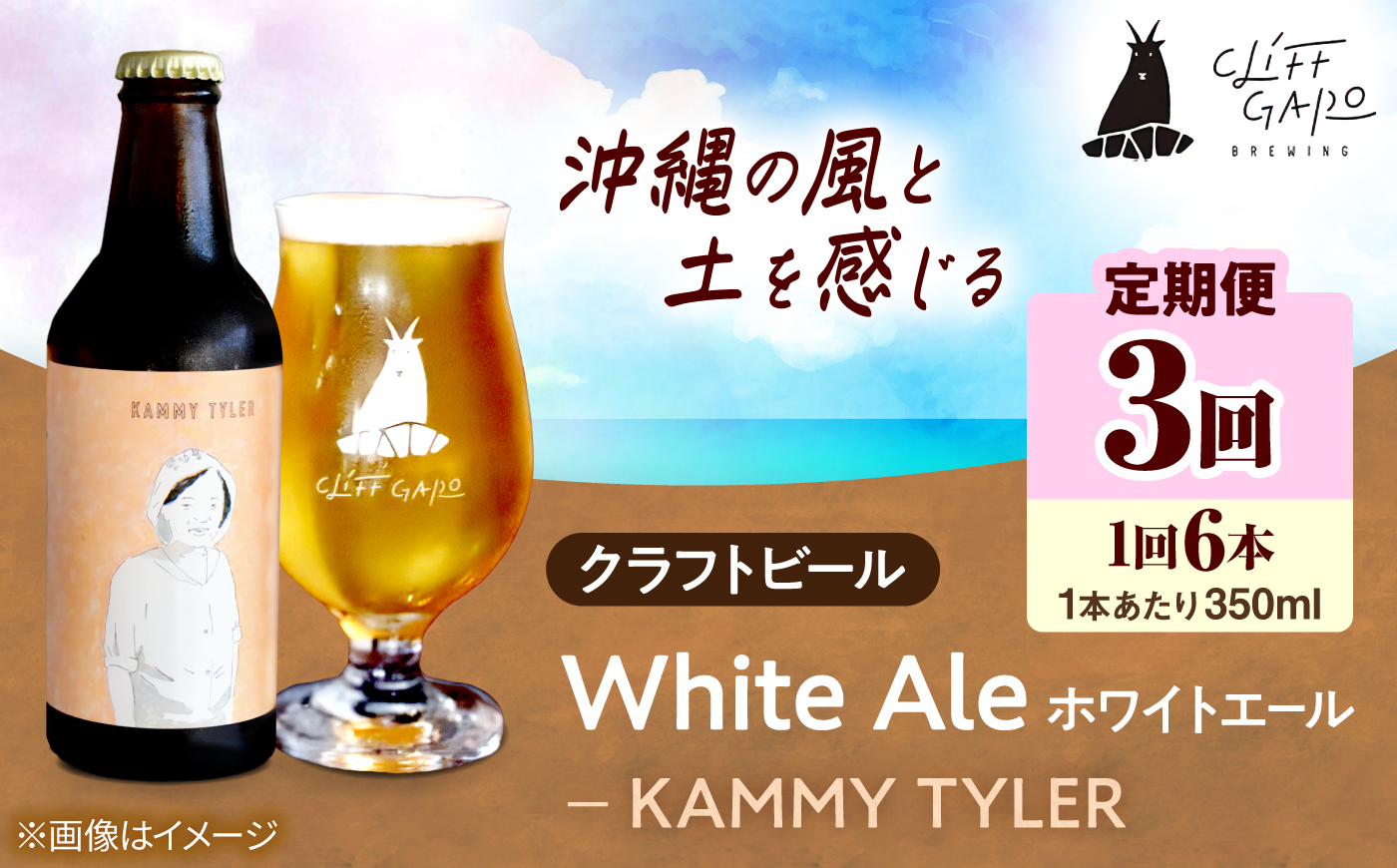 【全3回定期便】-CLIFF BEER- KAMMY TYLER  (ホワイトエール) 6本入り ビール クラフトビール 350ml 飲み比べ ギフト 沖縄市 / 株式会社クリフクラフト [BCDS014]