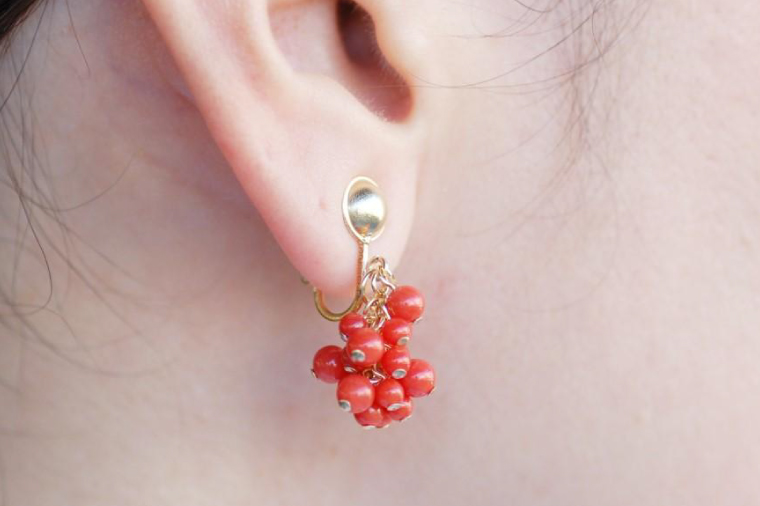 アクセサリー イヤリング ネックレス 赤珊瑚 14KGFセット｜イヤリング アクセサリー ペンダント ネックレス 赤サンゴ 赤珊瑚 14KGF セット ホワイトデー 贈り物 ギフト 沖縄 沖縄県 豊見城市(AT009)