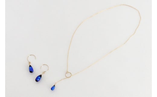 アクセサリー ピアス ラリエット しずくホタルガラス 14KGFセット｜ピアス アクセサリー ラリエット ガラス 14KGF セット ホタルガラス ホワイトデー 贈り物 ギフト 沖縄 沖縄県 豊見城市(AT006)