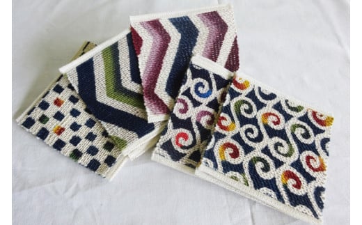 紅型コースター 5枚セット｜コースター 手染め 雑貨 染物 オリジナル おまかせ セット 沖縄県 豊見城市(CZ015)