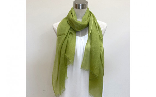 AI034　ウージ染めカシミヤシルクストール（カシミヤ50％シルク50％）