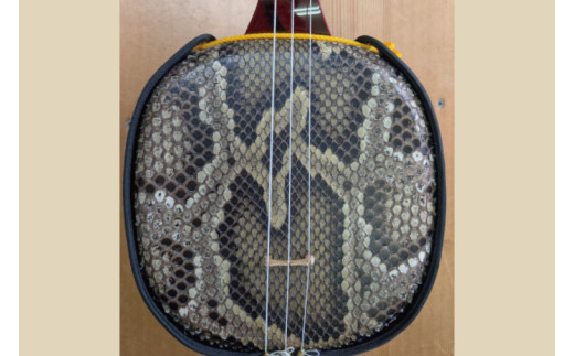 ★選べるレジンバチ★「三線工房ダイキ」チュン材赤塗り 蛇皮二重張り三線セット｜三線 三線工房 沖縄 セット 三線セット バチ レジンバチ 沖縄県 豊見城市(CU008)