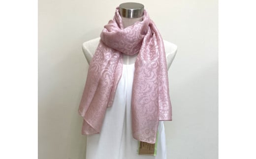 ウージ染め花穂ストール～唐草～｜ストール ショール ウージ染め 花 シルク 唐草 沖縄 おきなわ 沖縄県 ウージ 伝統 贈り物 ギフト 沖縄県 豊見城市(AI030)