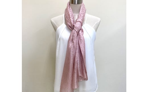 ウージ染め花穂ストール～唐草～｜ストール ショール ウージ染め 花 シルク 唐草 沖縄 おきなわ 沖縄県 ウージ 伝統 贈り物 ギフト 沖縄県 豊見城市(AI030)