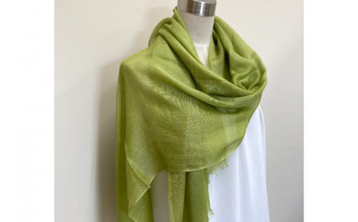 AI034　ウージ染めカシミヤシルクストール（カシミヤ50％シルク50％）