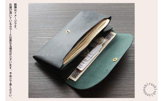 comet Long コンパクトな長財布 (ワックスブラック) 牛革(BR012)