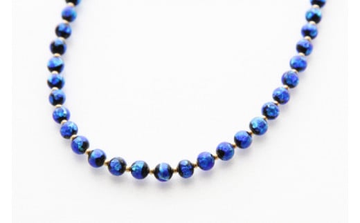 AT007　アクセサリー ネックレス ホタルガラス 5mm玉 K18