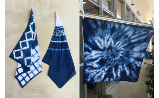 BT001　藍染体験 ハンカチまたは手ぬぐいコース