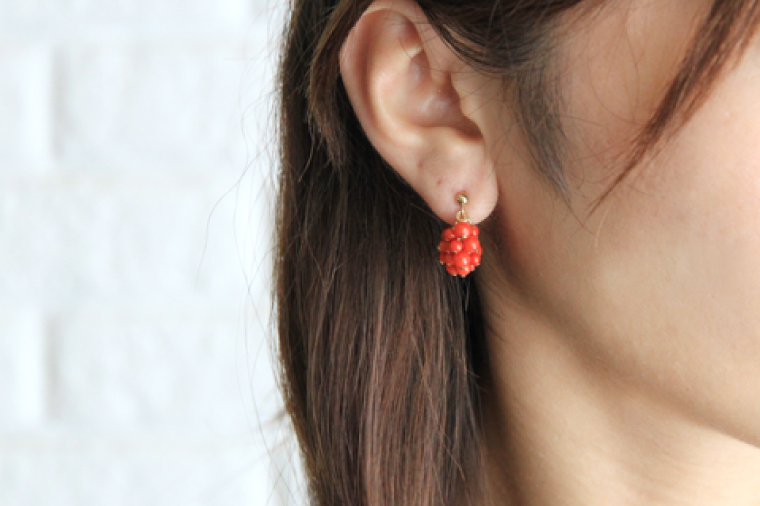 アクセサリー ピアス ネックレス 赤珊瑚 14KGFセット｜ピアス アクセサリー ペンダント ネックレス 赤サンゴ 赤珊瑚 14KGF セット ホワイトデー 贈り物 ギフト 沖縄 沖縄県 豊見城市(AT008)