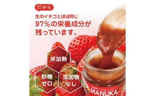 マヌカハニー＆沖縄県産ストロベリー 50g×2個｜はちみつ ハチミツ 蜂蜜 マヌカハニー いちご イチゴ 苺 ストロベリー ビタミン お土産 ギフト プレゼント お祝い 人気 沖縄 沖縄県 豊見城市(DK007)