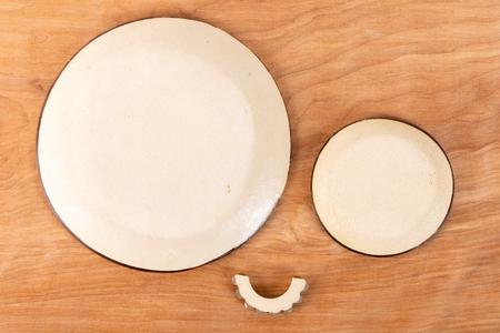 ゴーヤーの3点食器セット（ハーフ）｜食器 やちむん 皿 箸置き 沖縄県 豊見城市（DD025）