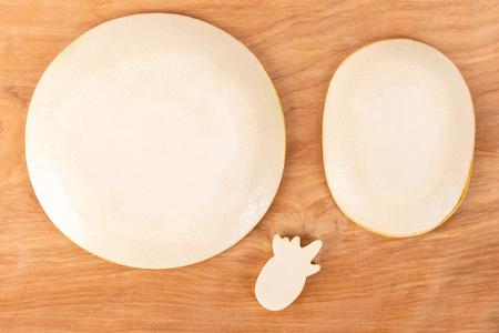 パイナップルの3点食器セット｜食器 やちむん 皿 箸置き 沖縄県 豊見城市（DD026）