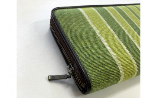 AI037　ウージ染めラウンドファスナー束入れ長財布