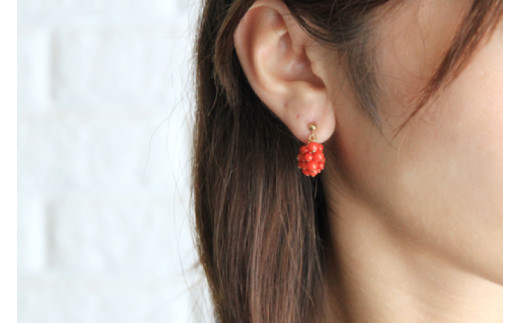 アクセサリー ピアス ネックレス 赤珊瑚 14KGFセット｜ピアス アクセサリー ペンダント ネックレス 赤サンゴ 赤珊瑚 14KGF セット ホワイトデー 贈り物 ギフト 沖縄 沖縄県 豊見城市(AT008)