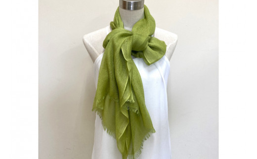 AI034　ウージ染めカシミヤシルクストール（カシミヤ50％シルク50％）