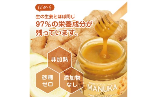 マヌカハニー＆沖縄県産ジンジャー 50g×2個｜はちみつ ハチミツ 蜂蜜 マヌカハニー ジンジャー 生姜 ビタミン お土産 ギフト プレゼント お祝い 人気 沖縄 沖縄県 豊見城市(DK006)