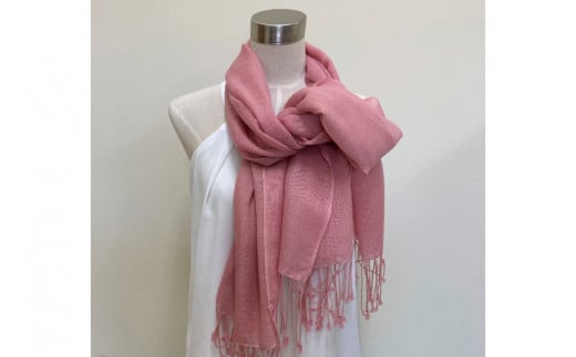 AI028　ウージ染め花穂ストール～ウール～