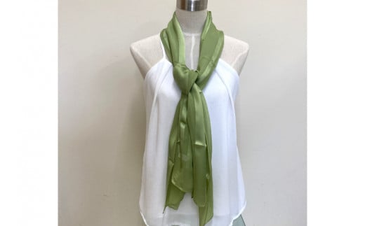 AI041　ウージ染めショールシルク100％～ストライプ～